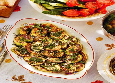 Courgettes assaisonnées au lyok aux herbes
