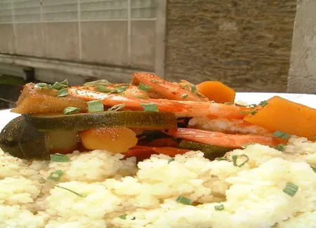 Couscous de crevettes aux légumes