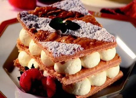 Crème à millefeuille sur floc de gascogne blanc