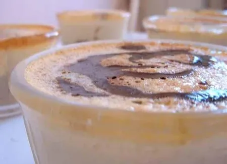 Crême aux oeufs au coulis chocolaté