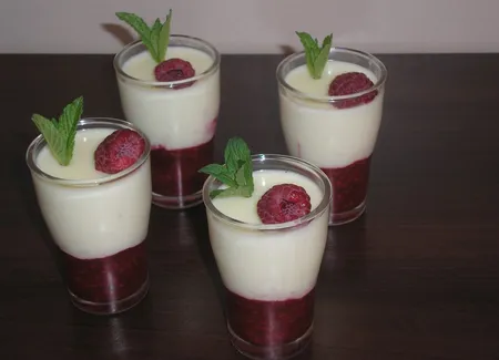 Crème chocolat blanc framboises
