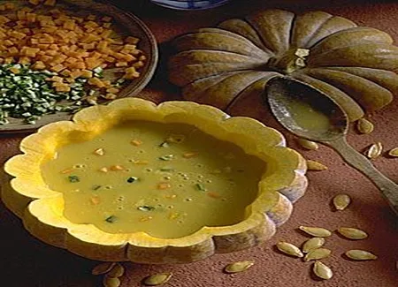 Crème de potiron aux blancs de volaille