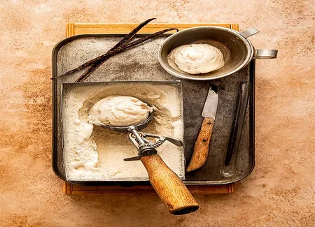 Crème glacée à la vanille et sans oeufs