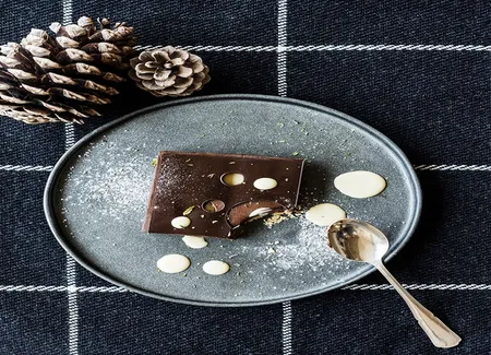 Crémeux au chocolat et crème anglaise au café