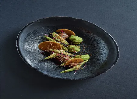 Crémeux de chocolat, avocat, gavottes