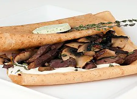 Crêpe de canard et champignons