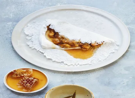 Crêpes à la farine de manioc, bananes