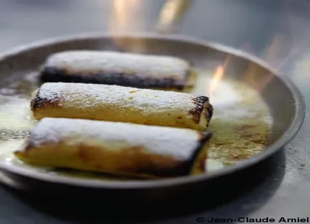 Crêpes fourrées au kirsch d'alsace du restaurant metzger
