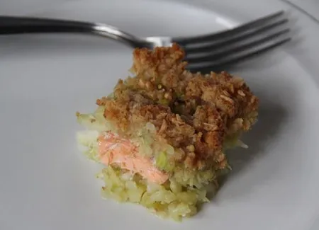Crumble courgette saumon