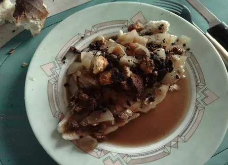 Crumble de cabillaud aux oignons