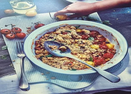 Crumble tomates et chèvre frais