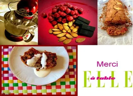 Crumble facon gateau : griottes, amandes et chocolat noir