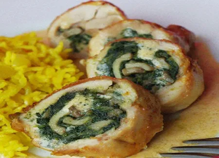 Cuisse de poulet aux champignons et épinards