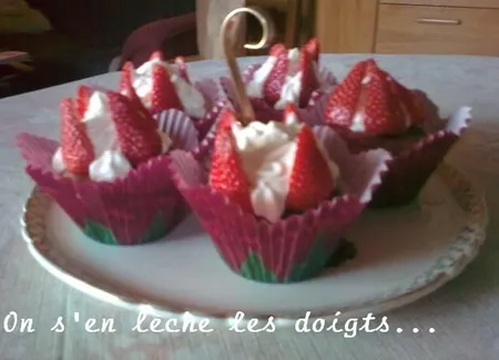 Cupcakes fraise chantilly