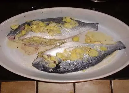 Dorade aux poireaux et a la coriandre