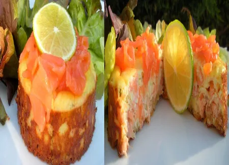 Délice au saumon sur son sablé au fromage