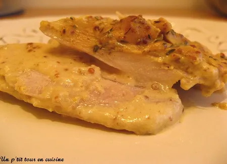 Escalope de poulet à la moutarde
