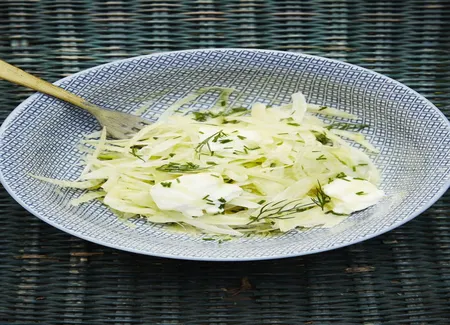 Fenouil et vinaigrette sucrée, faisselle
