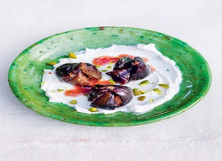 Figues rôties, labneh et pistaches
