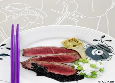 Filet de boeuf, sauce au sésame noir