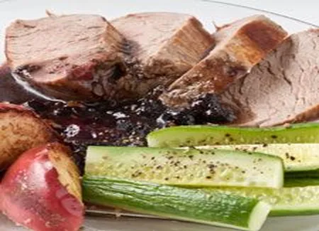Filet de porc aux pommes et bleuets