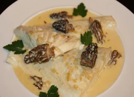 Filet de sandre au vin jaune et morilles