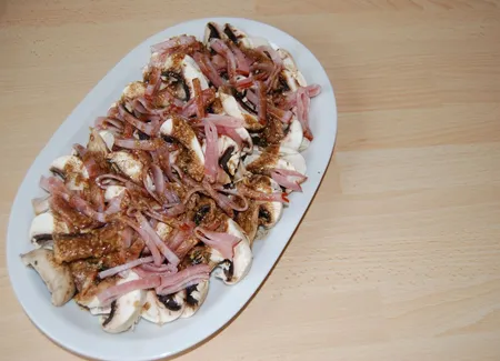 Fraîcheur sucrée aux champignons et au bacon