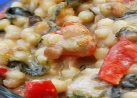 Fregola en risotto jardinier au poulet