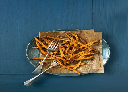 Frites de patates douces au four