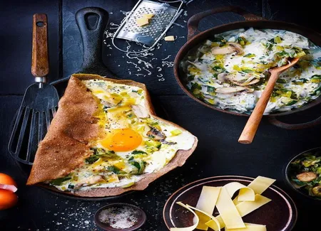 Galette à la crème de poireau et beaufort