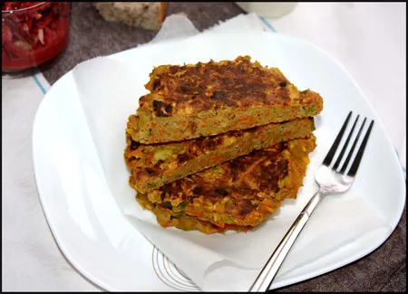 Galettes aux légumes et lentilles corail