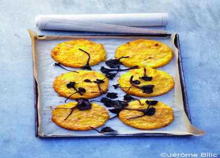 Galettes de risotto safran-cabillaud