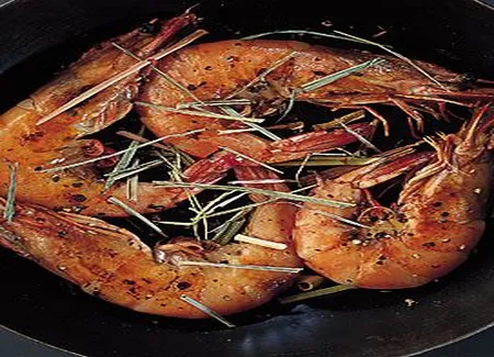 Gambas au poivre noir