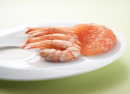 Gambas coco, pomelos et citron vert