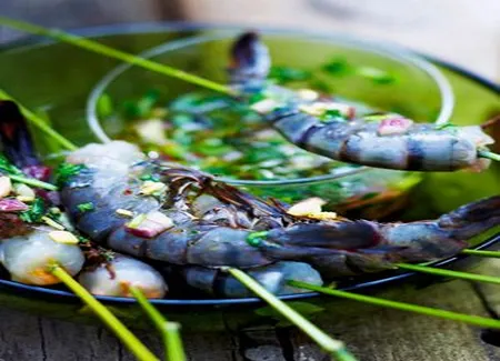 Gambas marinées au citron vert