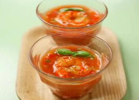 Gaspacho aux crevettes de matane