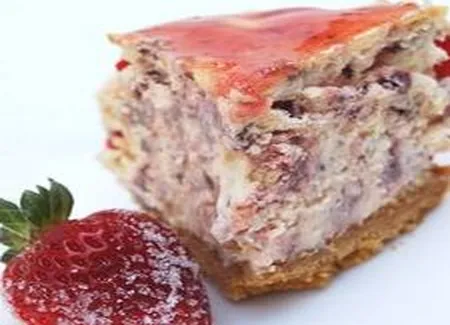 Gâteau au fromage - version fraises séchées :