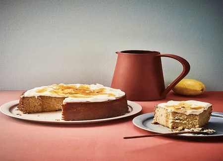 Gâteau haricots blancs, citron, et yaourt grec de brebis