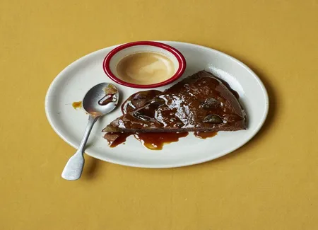 Gâteau tiède chocolat-caramel