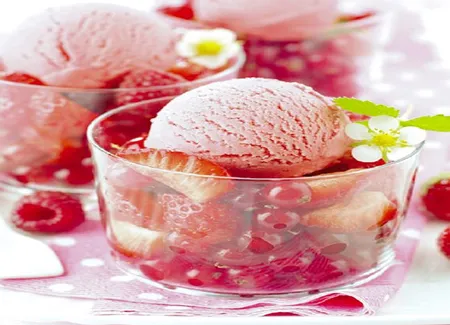 Glace à la compote de fraise