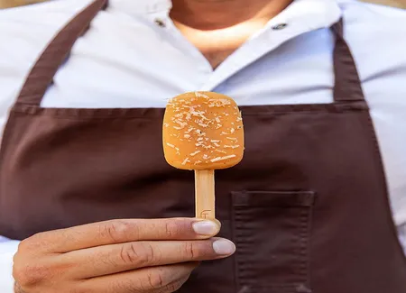 Glace chèvre, miel, sarriette