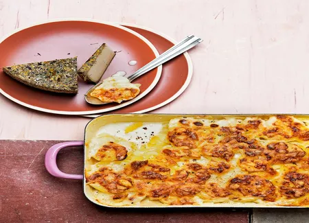 Gratin dauphinois au lait de chèvre gratiné à la tomme de chèvre