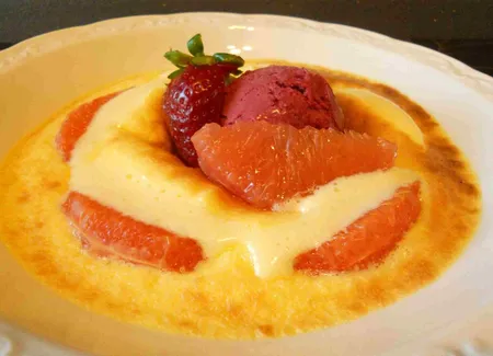 Gratin de pamplemousse rose au romarin