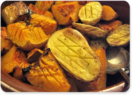 Gratin de pâtisson à la crème et aux noix de cajou
