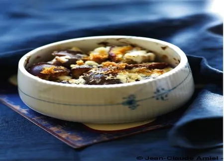 Gratin de prunes à la ricotta