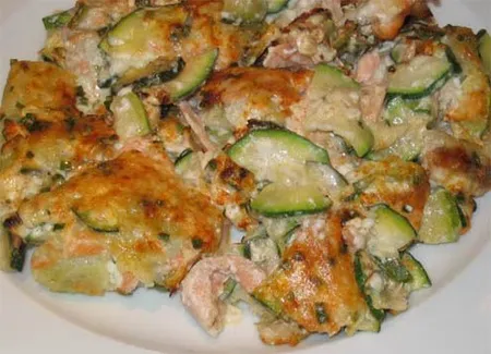 Gratin de ravioles aux deux saumons