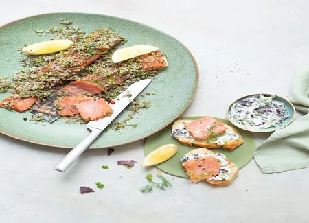 Gravlax de saumon aux algues