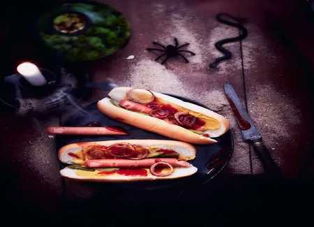 Hot-dog de doigts d'halloween