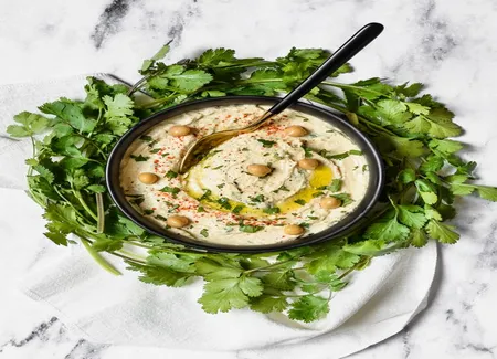 Houmous chèvre frais et coriandre
