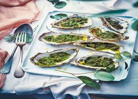 Huîtres à la rockefeller aux épinards